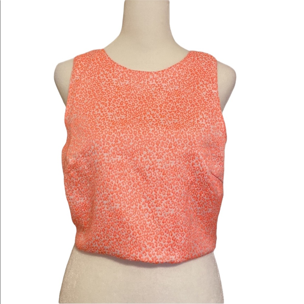 Cheetah print neon orange Crop top